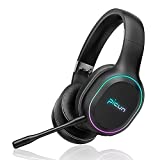SLuB Bluetooth Headphones Over Ear,2.4GHz Wireless Gaming Headset with Noise Cancelling Detachable Mic,60Hrs Playtime Hi-Fi Ultra-Low Latency Gaming Headphones
