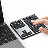 [Upgraded] Bluetooth Number Pad, Designed for Mac OS and Windows Users, Dual System Aluminum Rechargeable Wireless Numeric Keypad External Numeric Keyboard for MacBook, MacBook Pro/Air, Windows Laptop