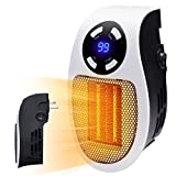 Programmable Space Heater with LED Display Wall Outlet Electric Heater with Adjustable Thermostat and Timer for Home Office Indoor Use 350 Watt ETL Listed