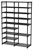 Shoe Rack Organizer,32-40 Pairs Shoe Storage Shelf,9 Tiers Shoe Stand,ShoeRack for Closet,Boot Organizer with 2 Hooks,Stackable Shoe Tower