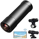 VSYSTO 2K Motorcycle Bike Helmet Camera, Portable WiFi Waterproof Motorcycle Dash Cam Action Cam, 170° Super Wide Angle Night Vision Lens, WDR, Loop Recording