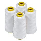 4 Large Cones (3000 Yards Each) of Polyester Threads for Sewing Quilting Serger White Color from Threadnanny