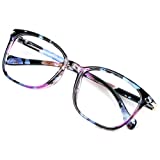 Blue Light Blocking Glasses for Women, Anti Eyestrain, Computer Reading, TV Glasses, Stylish Square Frame, Anti Glare(+1.50 Magnification)
