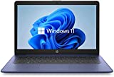 HP Newest 14' HD Laptop, Windows 11, Intel Celeron Dual-Core Processor Up to 2.60GHz, 4GB RAM, 64GB SSD, Webcam, Dale Pink(Renewed) (Dale Blue)