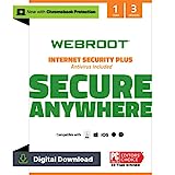 Webroot Internet Security Plus | Antivirus Software 2023 |3 Device | 1 Year Download for PC/Mac/Chromebook/Android/IOS + Password Manager