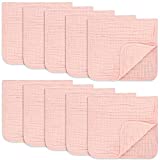 Muslin Burp Cloths 10 Pack Large 100% Cotton Hand Washcloths 6 Layers Extra Absorbent and Soft by Comfy Cubs (Lace, Pack of 10)