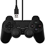 SQDeal USB Wired Joystick Gamepad Gaming Pad Controller With Double Vibration Feedback Motors for PC Computer Laptop Window (Black)