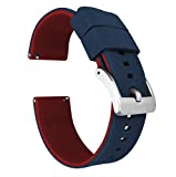 22mm Navy Blue / Crimson Red - BARTON Elite Silicone Watch Bands - Quick Release - Choose Strap Color & Width