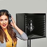 Pyle Recording Shield Box-Microphone Foam Booth Cube, Sound Dampening Filter-Audio Acoustic Noise Isolator Platform w/Wedgie Padding, Studio, Podcast, Vocal Use PSIB27