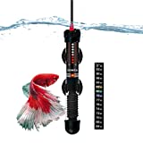 DOMICA 25W Mini Aquarium Heater, Submersible Heater for Small Fish Tank (1-8 gallons) with Free Thermometer Sticker