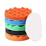 Polishing Pads, ZFE 6Pcs 6'(150mm) Waffle Foam Buffing Pads Polishing Pads Wool Pad Kit for RO/DA Car Polisher Boat Polishing