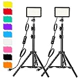 Photography Video Lighting Kit, LED Studio Streaming Lights W/70 Beads & Color Filter for Camera Photo Desktop Video Recording Filming Computer Conference Game Stream YouTube TikTok Portrait Shooting