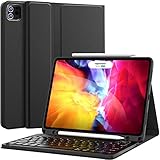 CHESONA iPad Pro 11 Case with Keyboard, iPad Air 5th Generation Case with Keyboard, Detachable - Pencil Holder - Flip Stand Cover iPad Air 5th/4th Gen 10.9 Keyboard, iPad Pro 11 Keyboard, Black
