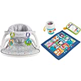 Fisher-Price Playtime Bundle, Sit-Me-Up Floor Seat and Work from Home Gift Set, 3 Activity Toys for Baby
