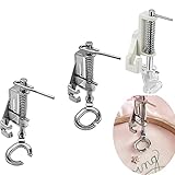 Large Metal Darning Free Motion Darning Quilting Embroidery Sewing Machine Presser Foot, Sewing Machine Replace Accessories for All Low Shank Elna, Babylock, Singer, Brother and More (3 Pack)