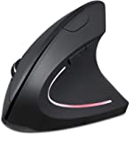 Wireless Mouse Ergonomic Vertical Mouse Ergo LED Light High Precision Optical Cordless Lightweight Mice Gift for Boy Girl Adults for PC Computer Laptop Mac Office,with Side Buttons, 800/1200/1600 DPI