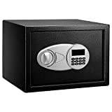 Amazon Basics Steel Security Safe and Lock Box with Electronic Keypad - Secure Cash, Jewelry, ID Documents - 0.5 Cubic Feet, 13.8 x 9.8 x 9.8 Inches