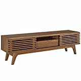 Modway Render Mid-Century Modern Low Profile 59 Inch TV Stand in Walnut