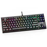 CP3 TKL Mechanical Gaming Keyboard RGB Backlit Wired Keyboard Anti-ghosting 87 Keys Quiet Mechanical Keyboard with Hot Swappable Blue Switches for Laptop, Windows, PC Games and Work