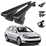Roof Rack Cross Bars Luggage Carrier Black 2 Pcs Fits Volkswagen Jetta SportWagen 2009-2014 | Aluminum Cargo Carrier Rooftop Luggage Crossbars
