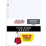 Five Star Loose Leaf Paper, 3 Hole Punched, Reinforced Filler Paper, Graph Ruled Paper, 11' x 8-1/2', 100 Sheets/Pack (17012)