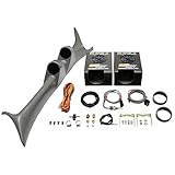 GlowShift Diesel Gauge Package Compatible with Ford Super Duty F-250 F-350 6.0L 7.3L Power Stroke 1999-2007 - Black 7 Color 60 PSI Boost & 1500F EGT Gauges - Gray Full Size Dual Pillar Pod