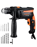 ENGiNDOT Hammer Drill, 1/2-Inch 6-AMP Corded Electric Hammer Drill with 2800RPM, Variable Speed, Drill Chuck, 10 Drill Bits for Home Improvement, Concrete, Steel, Wood (NOT for Reinforced Concrete)
