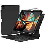SwitchEasy CoverBuddy Case for 2021-2022 iPad Pro 12.9 Inch (5-6th Gen) - Magic Keyboard Compatible Case with Pencil Holder [Support Apple Pencil Charging] (Keyboard Not Included) (Black)
