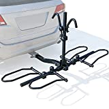Leader Accessories 2-Bike Platform Style Hitch Mount Bike Rack, Tray Style Bicycle Carrier Racks for Cars, Trucks, SUV and Minivans with 2' Hitch Receiver - Quick Hitch Pins Design, Un-Foldable