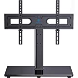 PERLESMITH Universal TV Stand Table Top TV Base for 37-70 inch LCD LED OLED 4K Flat Screen TVs-Height Adjustable TV Mount Stand with Tempered Glass Base, VESA 600x400mm, Holds up to 99lbs PSTVS11