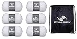 Patons Knitting Yarn Beehive Baby Sport Solids Angel White 6-Skein Factory Pack (Same Dye Lot) 246009-9005 Bundle with 1 Artsiga Crafts Project Bag