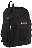 Everest Luggage Backpack with Front and Side Pockets, Black, Large