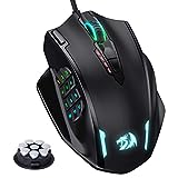 Redragon M908 Impact RGB LED MMO Mouse with Side Buttons Optical Wired Gaming Mouse with 12,400DPI, High Precision, 20 Programmable Mouse Buttons