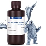ANYCUBIC Water Washable 3D Printer Resin, 405nm High Precision UV-Curing 3D Resin, Low Shrinkage Standard Photopolymer Resin for 8K Capable LCD DLP 3D Printing (Grey, 500g)