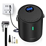 YANTU Portable Air Compressor Tire Inflator for Car Tires, Rechargeable Cordless Electric Car Air Pump, 12.6V DC Auto Digital Tire Pump for car, Bed, Ball, and Other Inflatables(Black)…