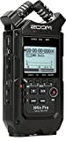 Zoom H4n Pro 4-Track Portable Recorder, All Black, Stereo Microphones, 2 XLR/ ¼“ Combo Inputs, Battery Powered, for Stereo/Multitrack Recording of Music, Audio for Video, and Podcasting