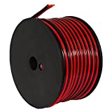 GS Power 16 Gauge Wire (16 AWG) - 100 Foot, Pure Copper, Stranded Electrical Wiring for Speaker, Automotive, Trailer, Stereo and Home Theater Applications - Red/Black