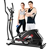 FUNMILY Elliptical Exercise Machine, Elliptical Machine for Home Use with LCD Monitor & Heart Rate Sensor, 10 Level Resistance Magnetic Elliptical Trainer Max 390 Lbs Weights Capacity