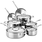 Legend Cookware 3-Ply Stainless Steel 12-Piece Set | MultiPly SuperStainless Professional Home Chef Grade Clad Pots & Pans Sets | All Surface Induction & Oven Safe | Premium Gifts for Men & Women