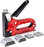 Upholstery Staple Gun Heavy Duty, PHITRIC 4 in 1 Stapler Gun with 6000 Staples, Manual Brad Nailer Power Adjustment Furniture Stapler Gun for Wood, Carpentry, Decoration DIY Staple Gun