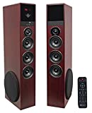 Rockville TM150C Cherry Powered Home Theater Tower Speakers 10' Sub/Bluetooth/USB