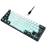 60% Wired Gaming Keyboard, RGB Backlit Ultra Compact Mini Keyboard, Waterproof Mini Compact 61-Key Keyboard for PC/Mac Gamers, Typist, Travel, Easy Travel (Black & White) …