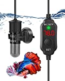 Kulife Fumak Adjustable 10W Small Aquarium Heater Submersible Fish Tank Heater Betta Heater Turtle Heater Super Mini Aquarium Heater with Digital Display Thermostat, for 1-2 Gallon Tanks