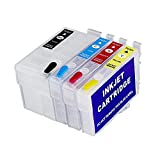 MXiiXM Sublimation Ink Cartridges, Empty Refillable Ink Cartridges Compatible with WF-3620 WF-3640 WF-7110 WF-7210 WF-7610 WF-7620 WF-7710 WF-7720 Printer