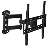 Mount-It! Full Motion TV Wall Mount Corner Bracket, VESA 400 x 400 Compatible, Extending Arm Articulating, Swivel, Tilt Fits 32, 37, 40, 42, 47, 50 Inch TVs, 66 Lbs Capacity Black