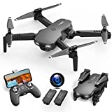 NEHEME NH525 Foldable Drones with 1080P HD Camera for Adults, RC Quadcopter WiFi FPV Live Video, Altitude Hold, Headless Mode, One Key Take Off for Kids or Beginners with 2 Batteries, Upgraded Version