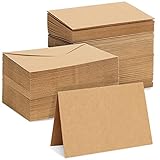 100-Pack Kraft Paper Greeting Cards 4x6 In with Envelopes for Card Making, Invitations, Birthday, Wedding (Blank Inside)