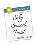 Printure Cardstock Paper - 8.5' x 11' White - Silky Smooth Finish - Ultra Thick Heavy 100lb Cover - For Inkjet / Laser Printers (50 Sheets)
