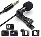 AGD Professional External TRS 3.5 Lavalier Lapel Microphone Clip-on Lav Mini Mic Compatible with Rode Wireless Transmitter Go GoPro MediaMod Zoom Tascam Audio Recorder DSLR Canon Nikon Sony Youtube