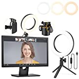 6' Ring Light Clip On, Video Conference Lighting, Laptop Light for Computer, Webcam Lighting, Zoom, Selfie, Remote Working, Distance Learning, YouTube, TikTok